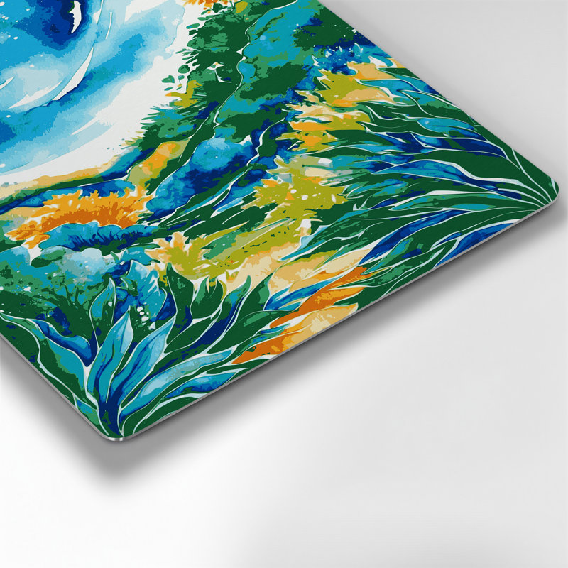«Watercolor Landscape 59», art mural en métal bleu, H 30 po x l 20 po