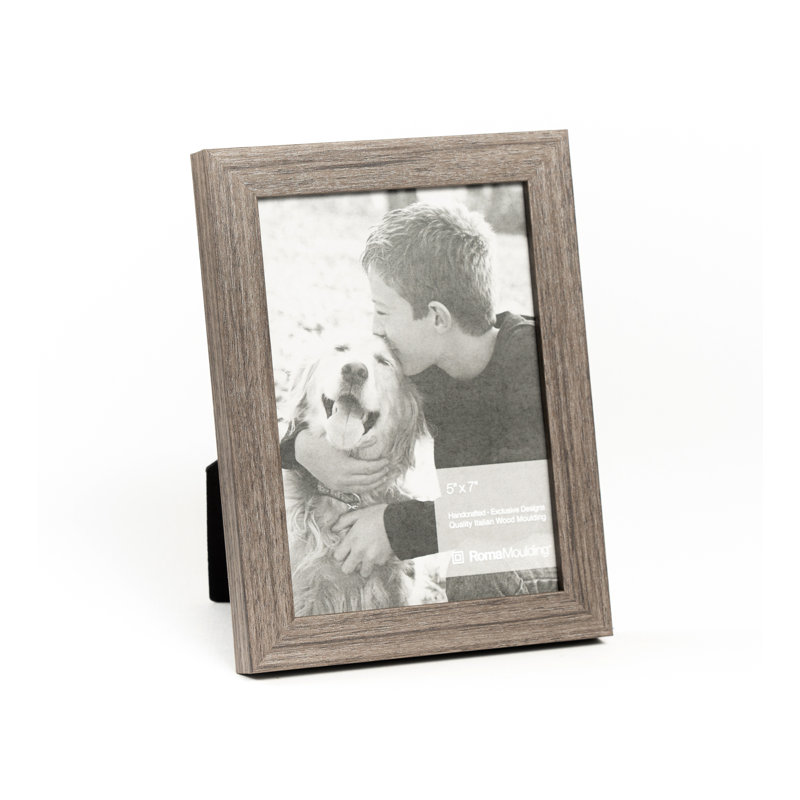 Cadre pour photo simple en bois embossé, 5 po x 7 po, Gris