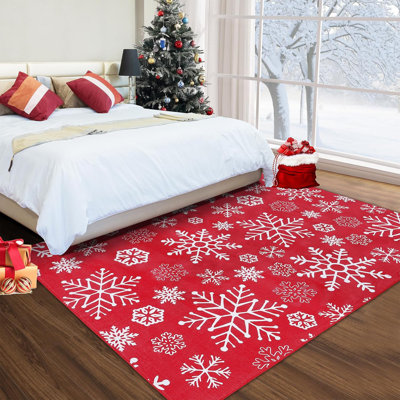 Christmas Decorative Area Rug Washable Modern Rug for Living Room Dining Room