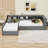Twin Size L-Shaped Platform Bed with Twin Trundle and Charging Station-358403633