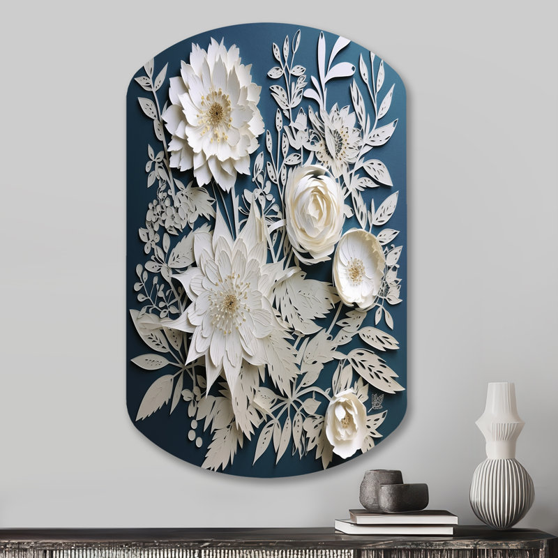 Whitehaven - Bouquet cylindrique, art mural asymétrique en métal, H 31 po x l 19 po