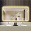 Miroir de salle de bain à DEL avec lumières antibuée et à intensité variable, fixé au mur et sans cadre, pour une salle de bain élégante et fonctionnelle.-1274168878-1274168877