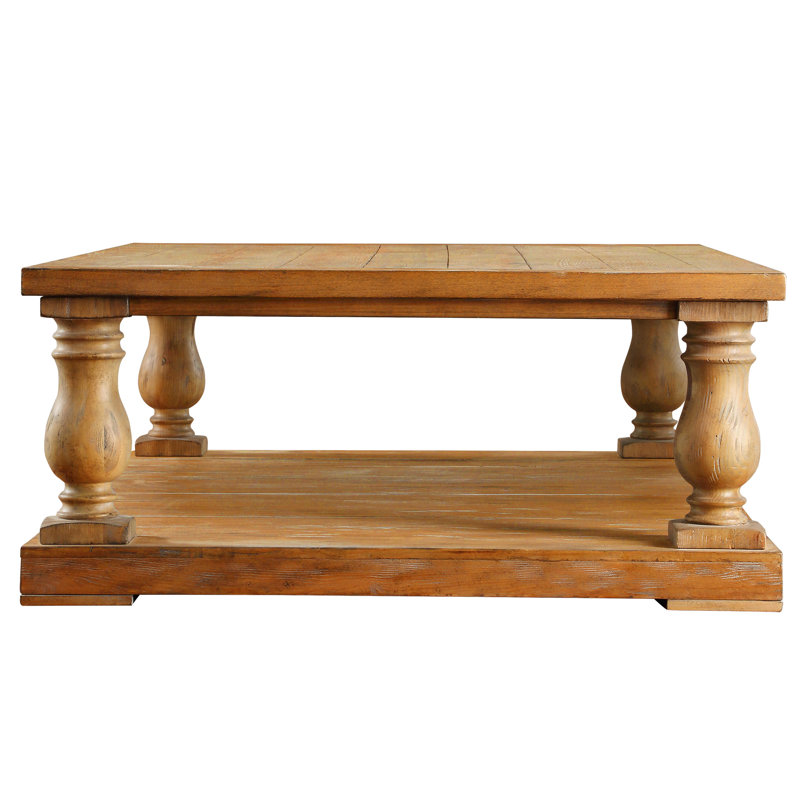 Table basse à quatre pieds Mentzer, Brun moyen