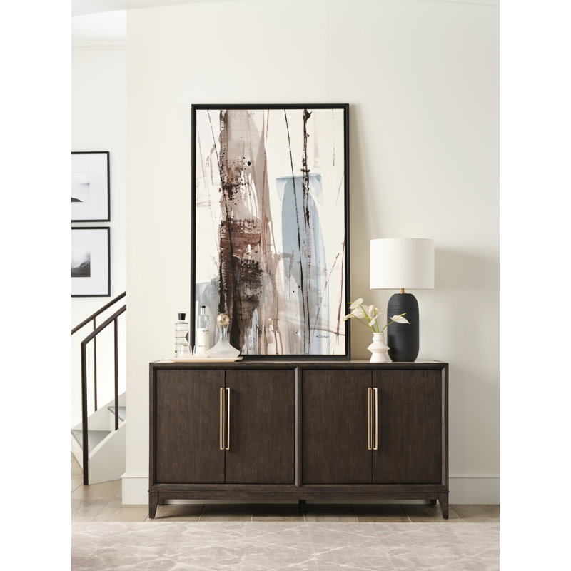 Molasses Ash Wood Stone-Top 4-Door Buffet