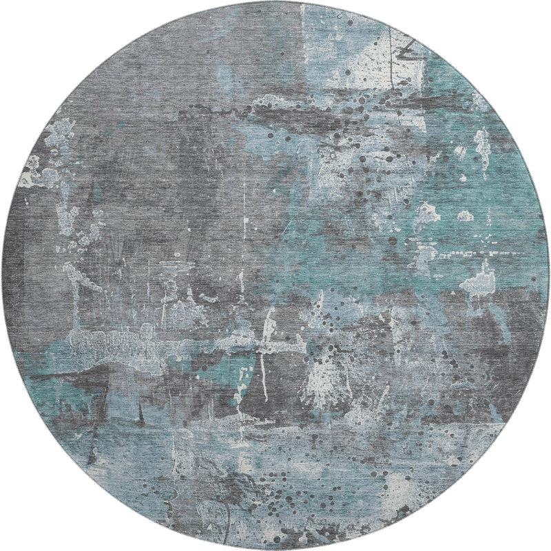 Premium Machine Washable Stallings AMF1839 Abstract Rug, Round 8'