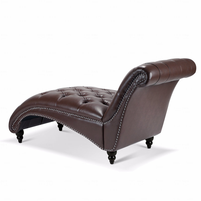Méridienne capitonnée sans accoudoirs, Marron foncé