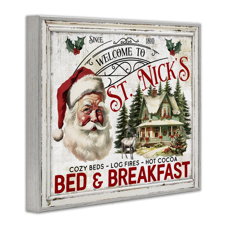 Art giclée St Nick's Bed & Breakfast par Creatif Belle, H 24 po x l 30 po, Estampe numérique Farmhouse