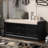 Storage Bench With 2 Drawers And 2 Cabinets, Shoe Bench With Removable Cushion For Living Room, Entryway (Black)-119861191