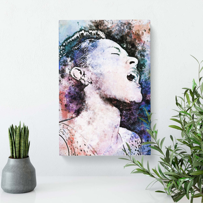 Billie Holiday in Abstract - Wrapped Canvas, 91cm H x 60cm W x 3cm D