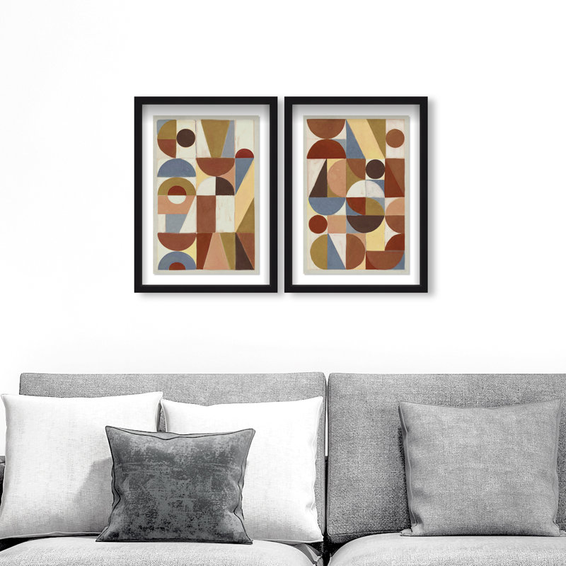 Tiled Set Set by Oliver Gal, 33"H x 23"W, Black Shadowbox
