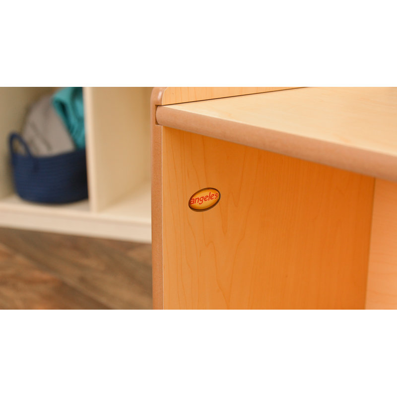 Little Explorer's Natural Wood 2-Cubby Kids Storage Shelf