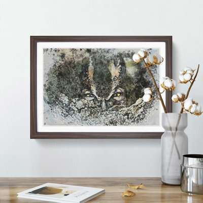 Long-Eared Owl in Abstract - Picture Frame Painting Print