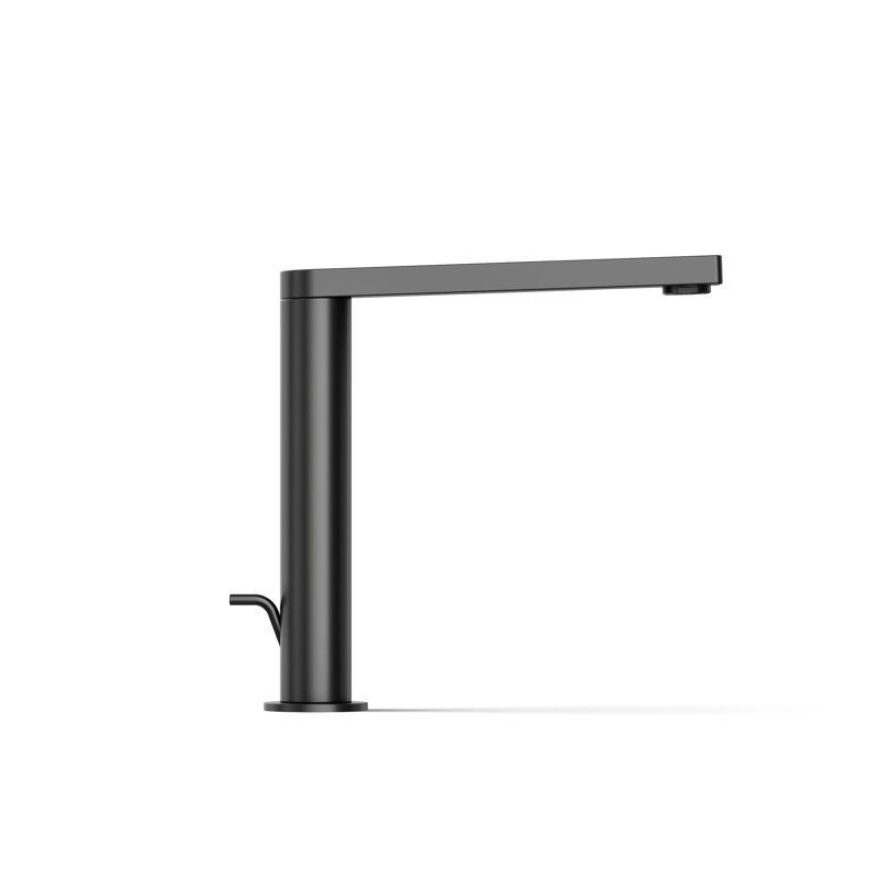 Single-Handle Bathroom Faucet with Drain Assembly, Matte Black