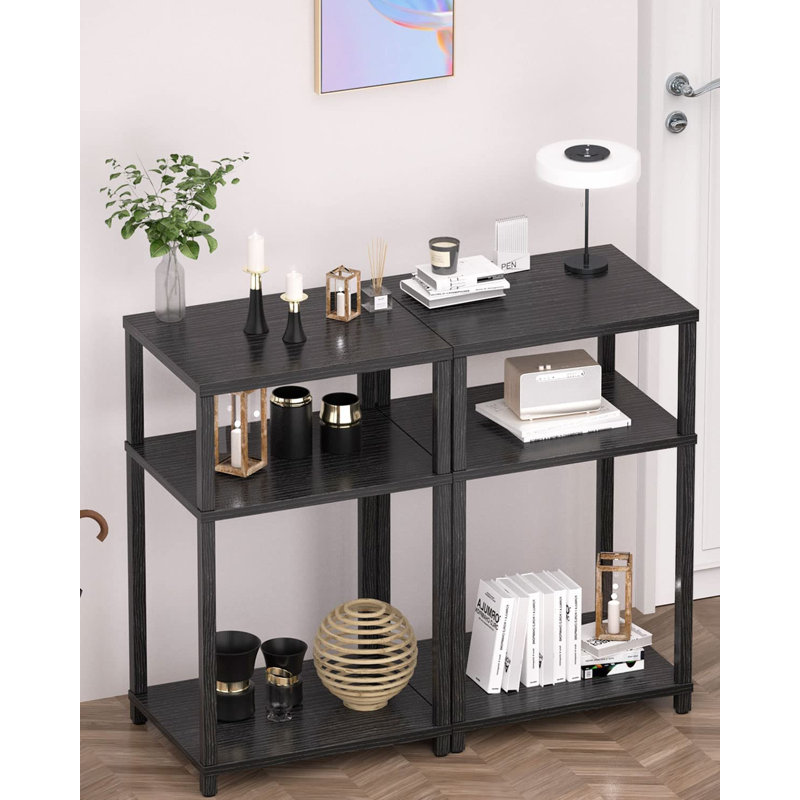 Ensemble de tables de bout avec rangement Frame, Noir