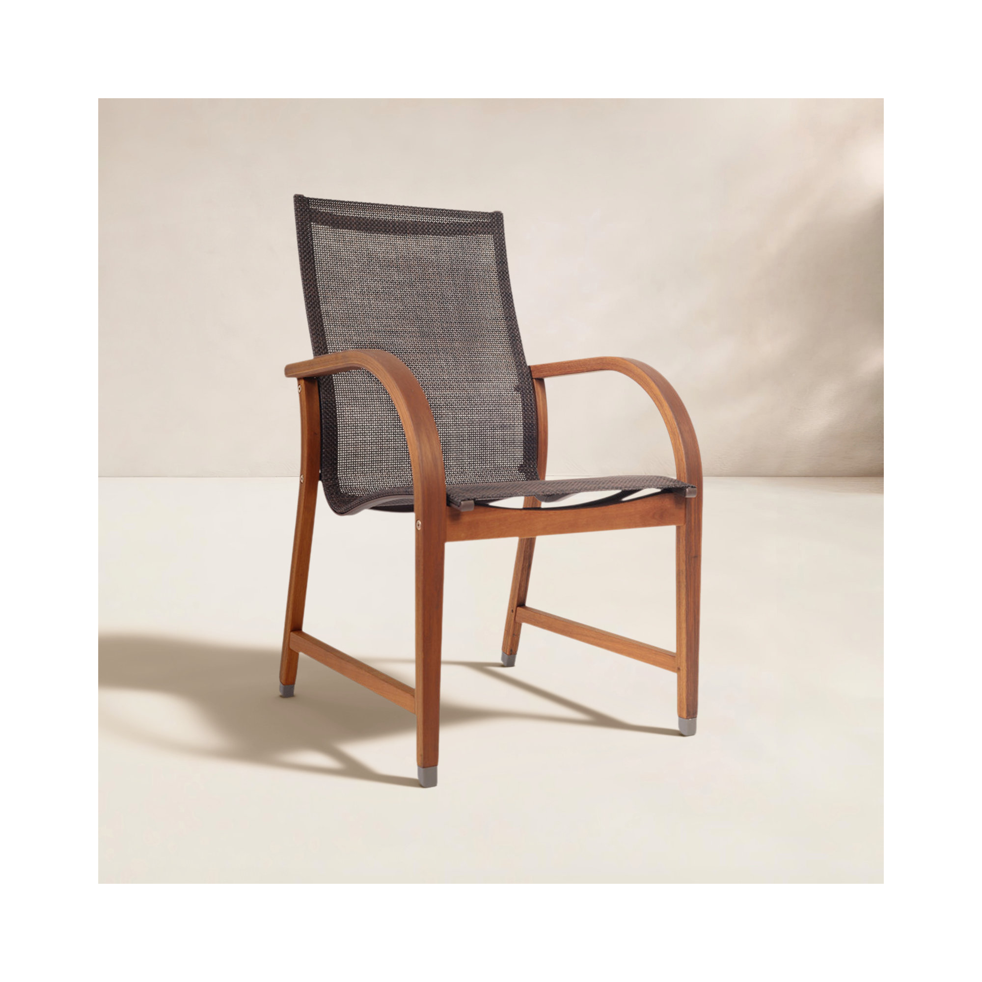 Alyisa Wood Modern Patio Dining Chair, Brown