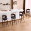Ensemble de 2 tabourets de bar, chaises de bar pivotantes en bois modernes avec siège rembourré, revêtement en similicuir facile à nettoyer, tabourets de bar robustes pour îlot de cuisine et maison, assemblage facile, blanc-1071777561-1071777566