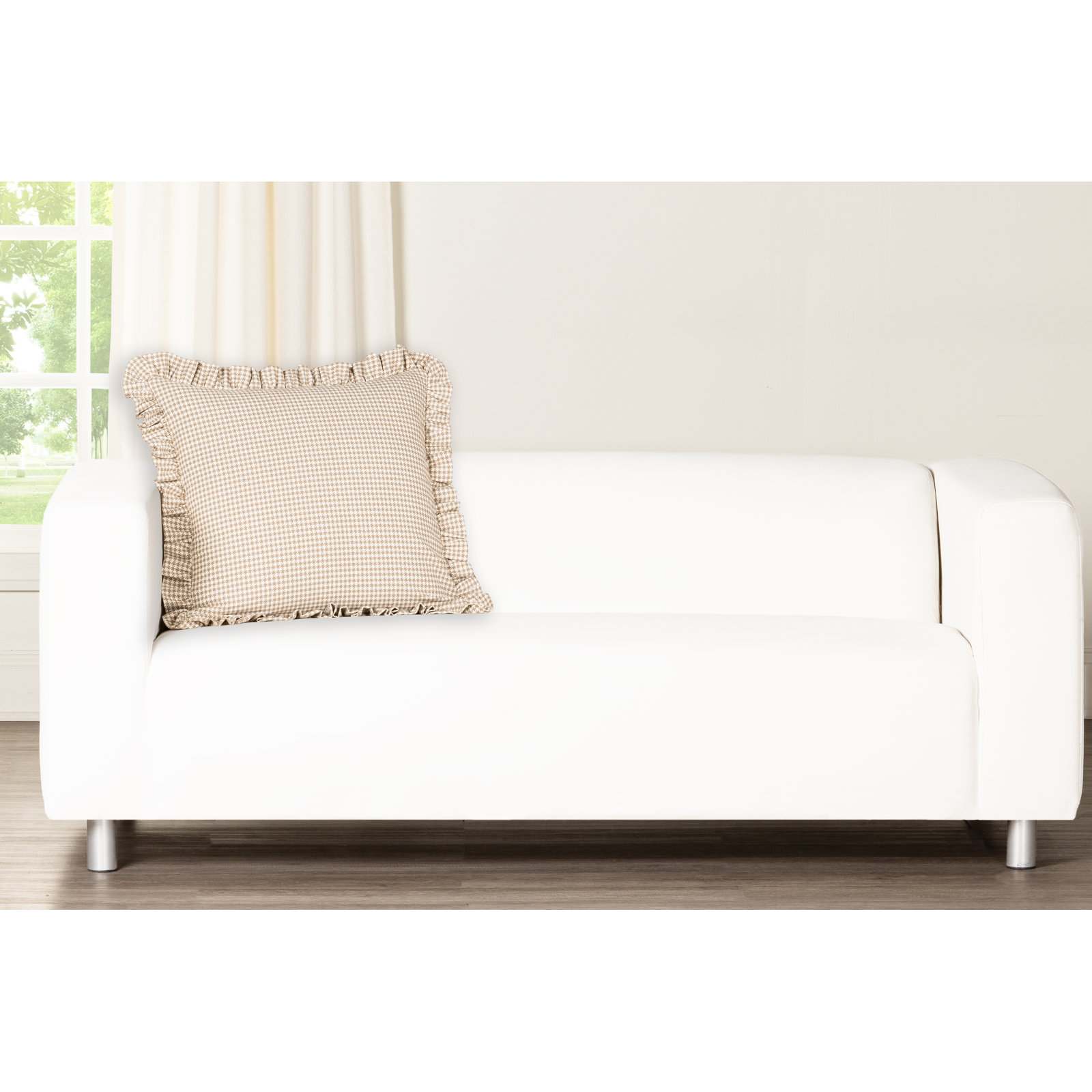 20" x 20" Cotton Throw Pillow, Feather, Brown