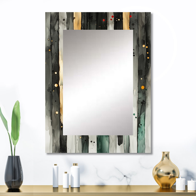 Or vert, optique, éthéré, courants I - miroir fauvisme, miroir mural décoratif moderne, impression d'art en métal