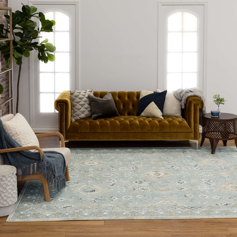 Tapis bleu en polyester Windermere Karastan, Rectangle 10 pi x 14 pi