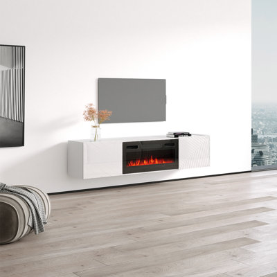Gerlef TV Stand for TVs up to 78" with Electric Fireplace Included
