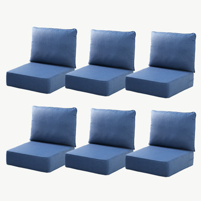 Ancolonia Outdoor 6" Thick Cushion Set - Seat/Back Cushions For Swivel Gliders And Armchairs (Set Of 6)