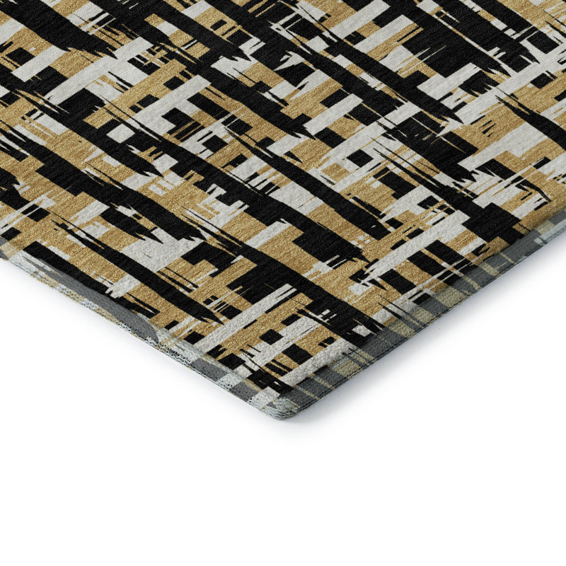 Premium Machine Washable Cossette AMF1060 Lines Rug, Round 8'