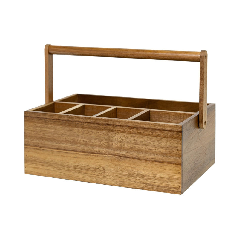 Solid Wood Rectangle Flatware Caddy