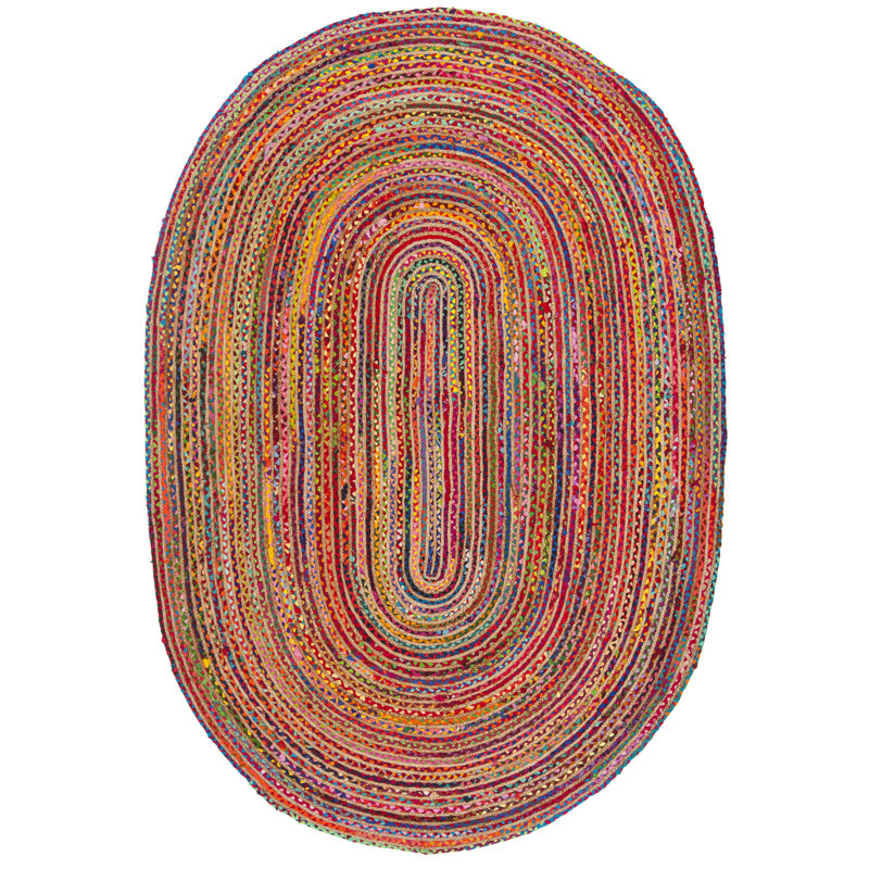 Herzig Multicolor Area Rug, Oval 4' x 6'