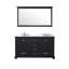 Meuble-lavabo double 60 po x 22 po, comptoir et robinet en marbre, miroir de 58 po - Surface avec rayures et taches de l 60 po x P 22 po avec comptoir, résistance aux rayures des 58 H