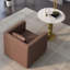 Ensemble de canapé de réception simple en similicuir Business Brown (monoplace + table basse ronde)