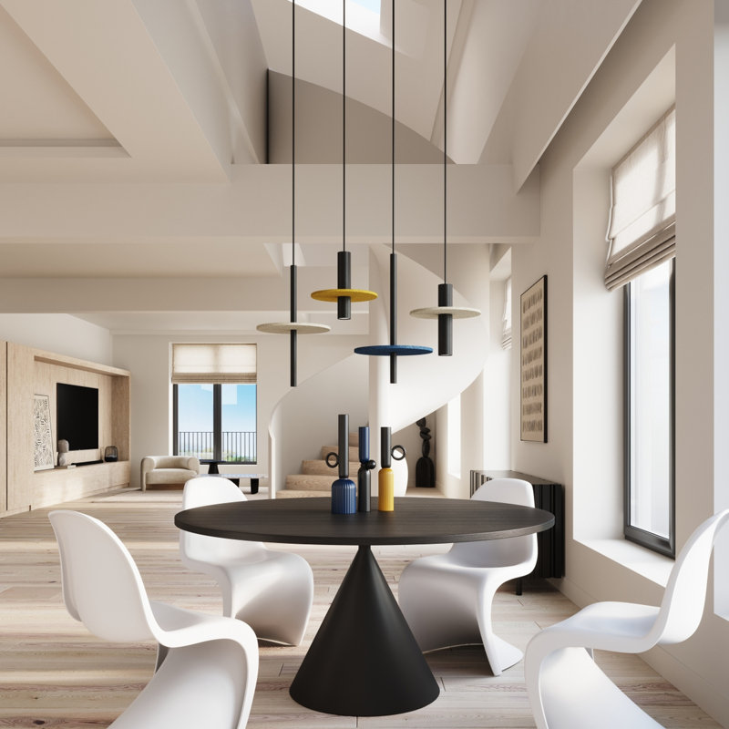 Pendant lamp PELTA 1 black/beige, Yellow/Black