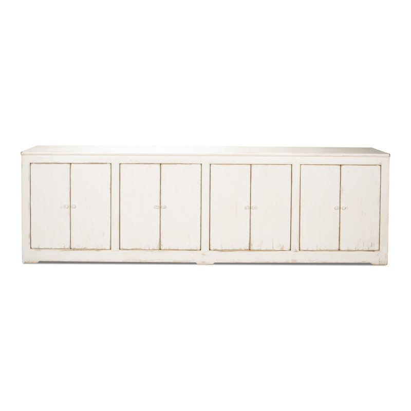 Momeyer 122'' W Solid Wood Sideboard, White/White