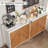 58" Modern Coffee Bar with 4 Doors-1411465112