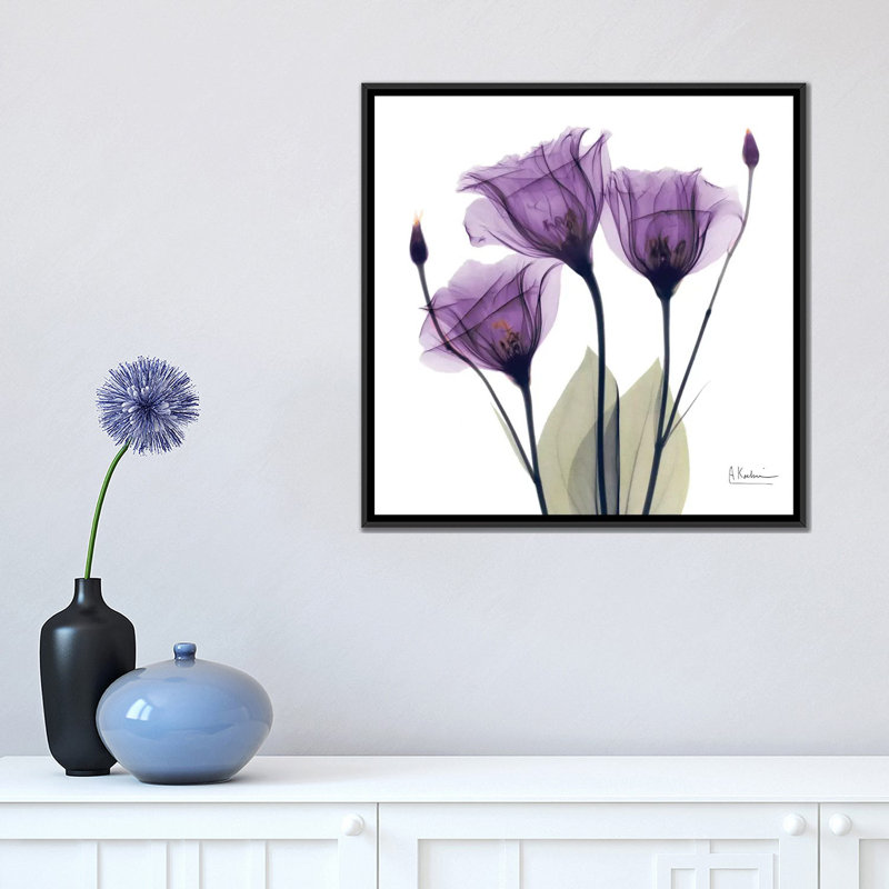 «Gentian Hope», impression sur toile, H 18 po x l 18 po x P 1,5 po, Toile avec cadre noir, Pas de tapis