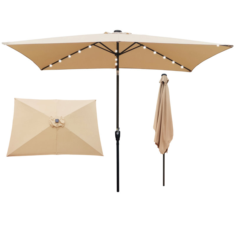 Parasol Taibah 120 avec contrepoids inclus, Tanné