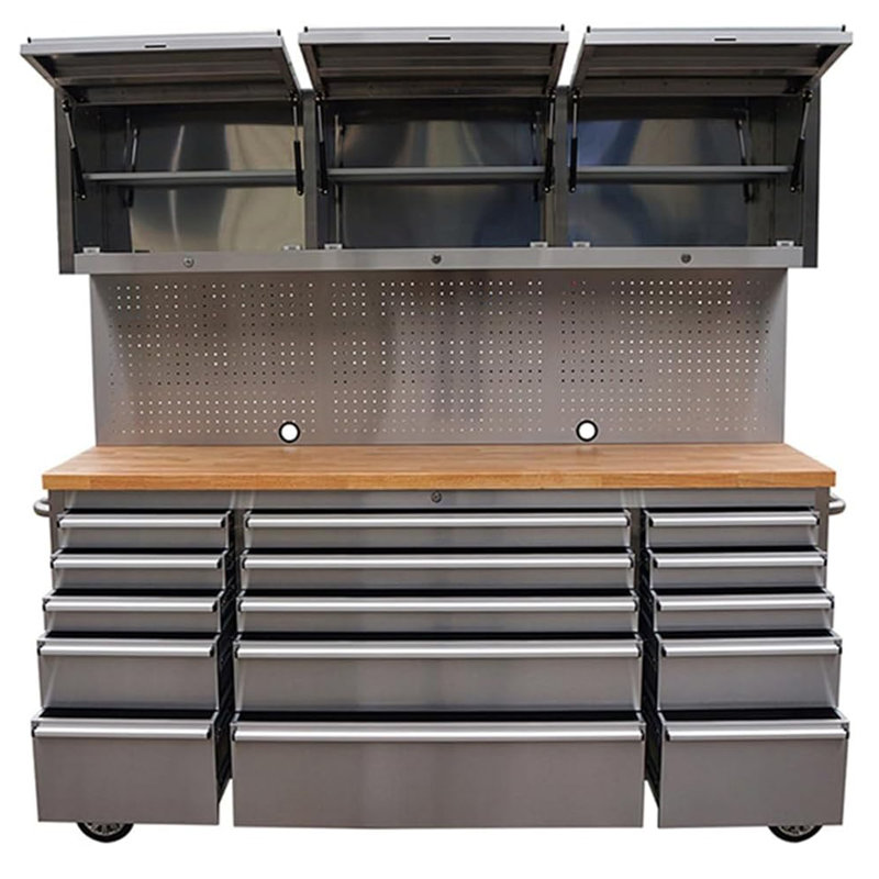 Tool Chest, 24 Drawers, Lockable Mobile Storage Cabinet, Constructed From Stainless Steel for Strength and Stability, Spacious Design Ideal for Workshops, Garages, Kitchens, and Home Use