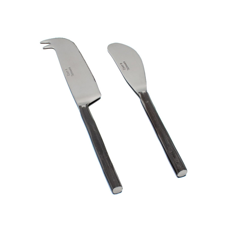 Ensemble de 2 couteaux à fromage forgés à la main Elyon Ramapo, acier inoxydable