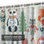 Christmas Drawn Animals Cute Winter Bear Shower Curtain with 12 Hooks-1576607205