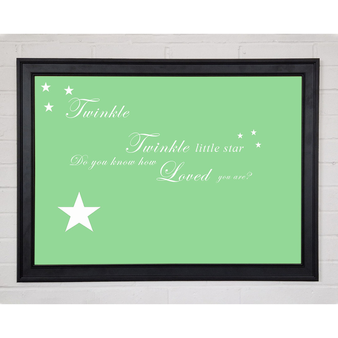 Kinderzimmer Zitat Twinkle Twinkle Little Star 1 Grün Gerahmter Druck