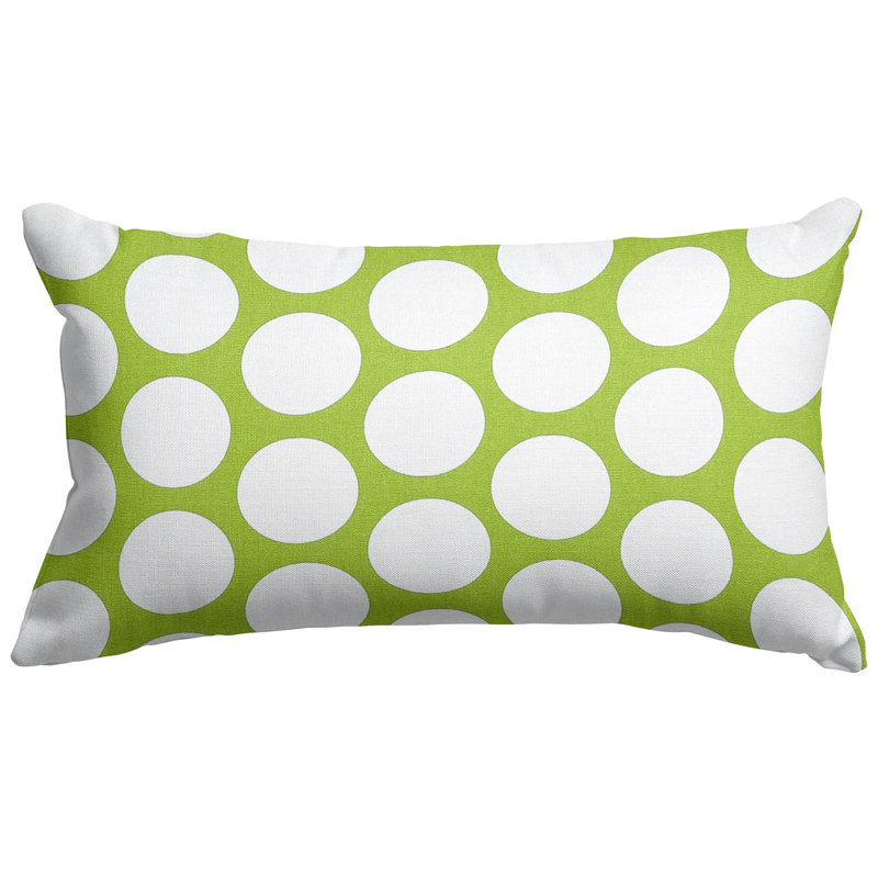 Coussin en coton Polka Dot Reg, Vert intense