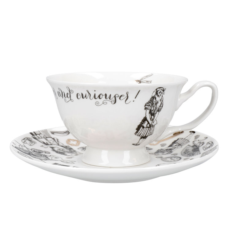 Alice In Wonderland Ceramic Teacup and Saucer, 2