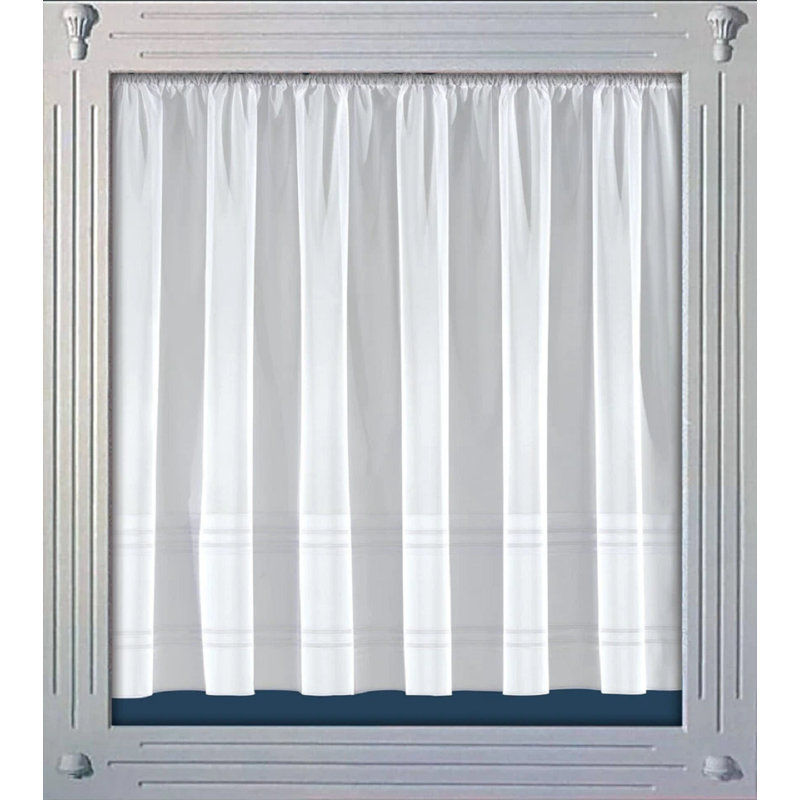 Floral Ruffled Cafe Curtain, 91cm W x 200cm L