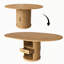 Table de salle à manger extensible ovale avec rangement à 2 niveaux et base piédestal, pour 4 à 6 personnes-1651921005