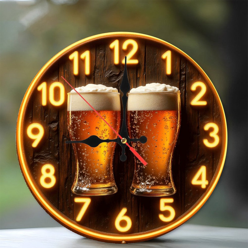 Horloge à DEL avec verres à bière 3950