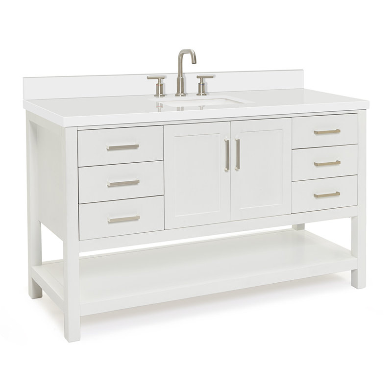 Ensemble de meuble-lavabo simple 61 po Moille, Blanc