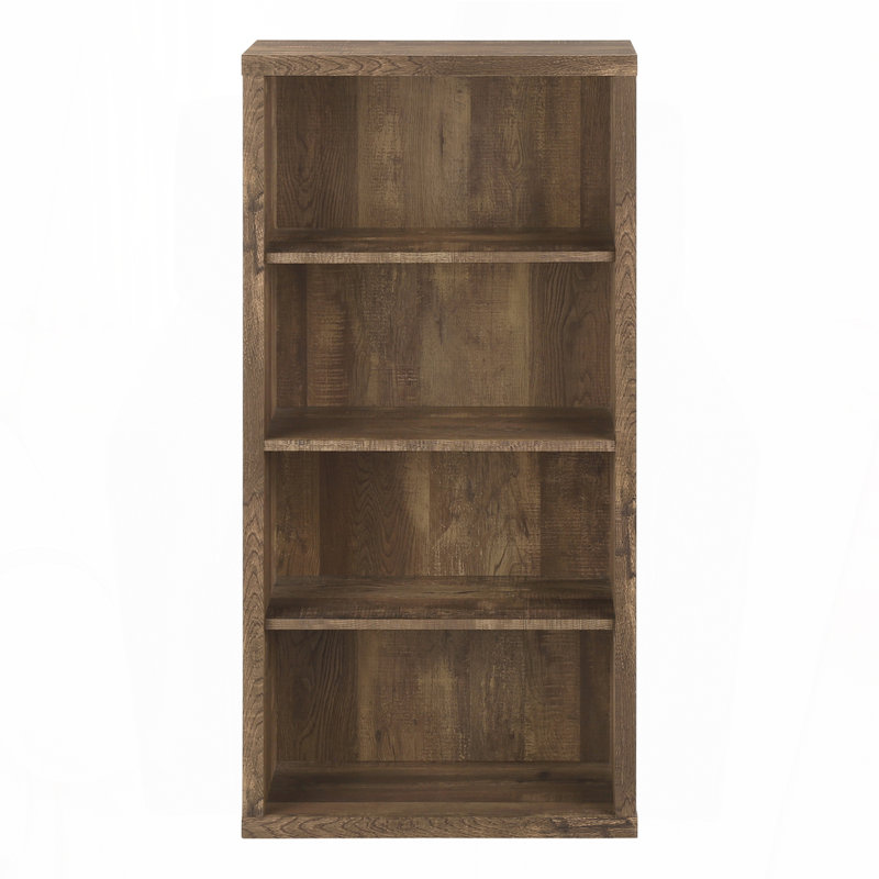 Bibliothèque, bibliothèque, étagère, 5 niveaux, h 48 po, bureau, chambre à coucher, stratifié brun, contemporain, moderne
