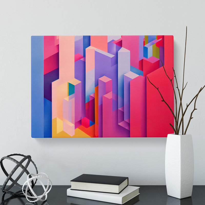 Glowing Architecture Abstract Art - Wrapped Canvas, 35cm H x 50cm W x 3cm D