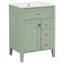 Meuble-lavabo de 24 po avec lavabo, panneau de fibres à densité moyenne et bois d'hévéa, 3 tiroirs et armoire, fermeture en douceur, conception moderne pour les petites et moyennes salles de bain-129184659