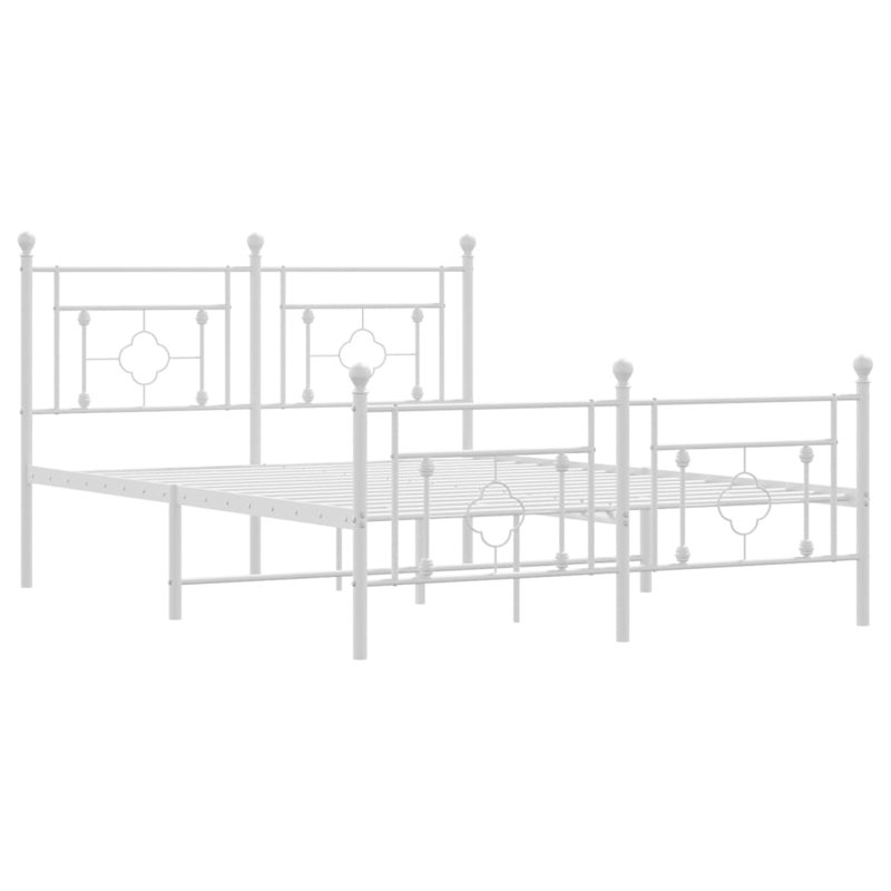 Aceion Metal Bed, Double (4'6), White
