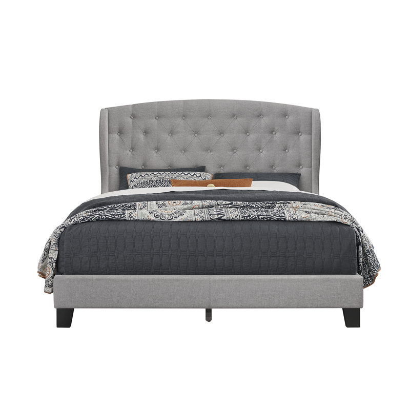 Upholstered Bed, Grey, Kingsize (5')